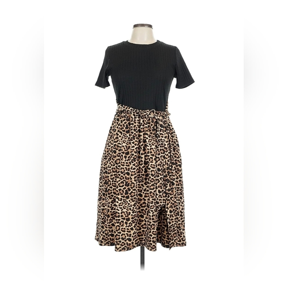 ⭐Reborn Black and Leopard Print Dress⭐